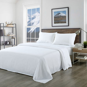 Bamboo Blended Sheet & Pillowcases Set | 1000TC Ultra Soft Bedding | King | White