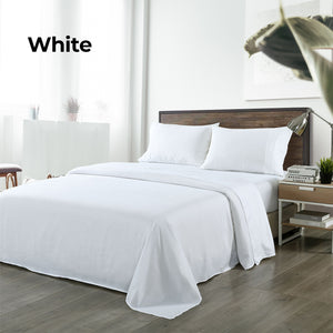 Bamboo Blended Sheet & Pillowcases Set | 1000TC Ultra Soft Bedding | King | White