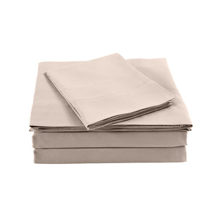 Bamboo Blended Sheet & Pillowcases Set | 1000TC Ultra Soft Bedding | King | Warm Grey