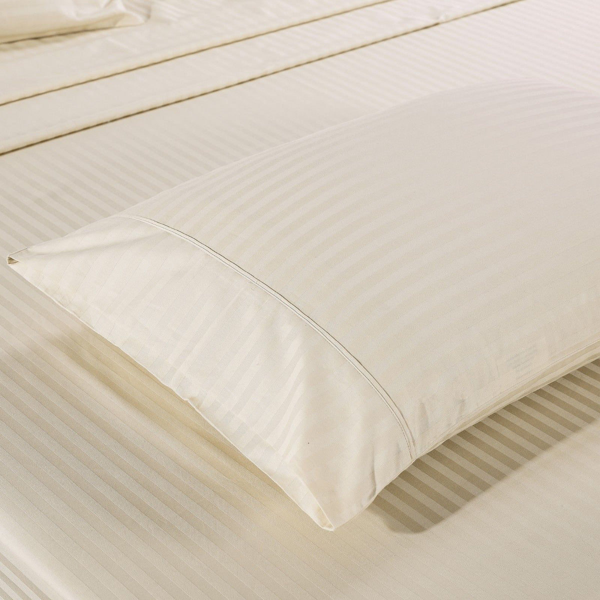 Kensington 1200 Thread Count 100% Egyptian Cotton Sheet Set | Stripe Hotel Grade | Double | Sand