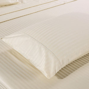 Kensington 1200 Thread Count 100% Egyptian Cotton Sheet Set | Stripe Hotel Grade | Double | Sand