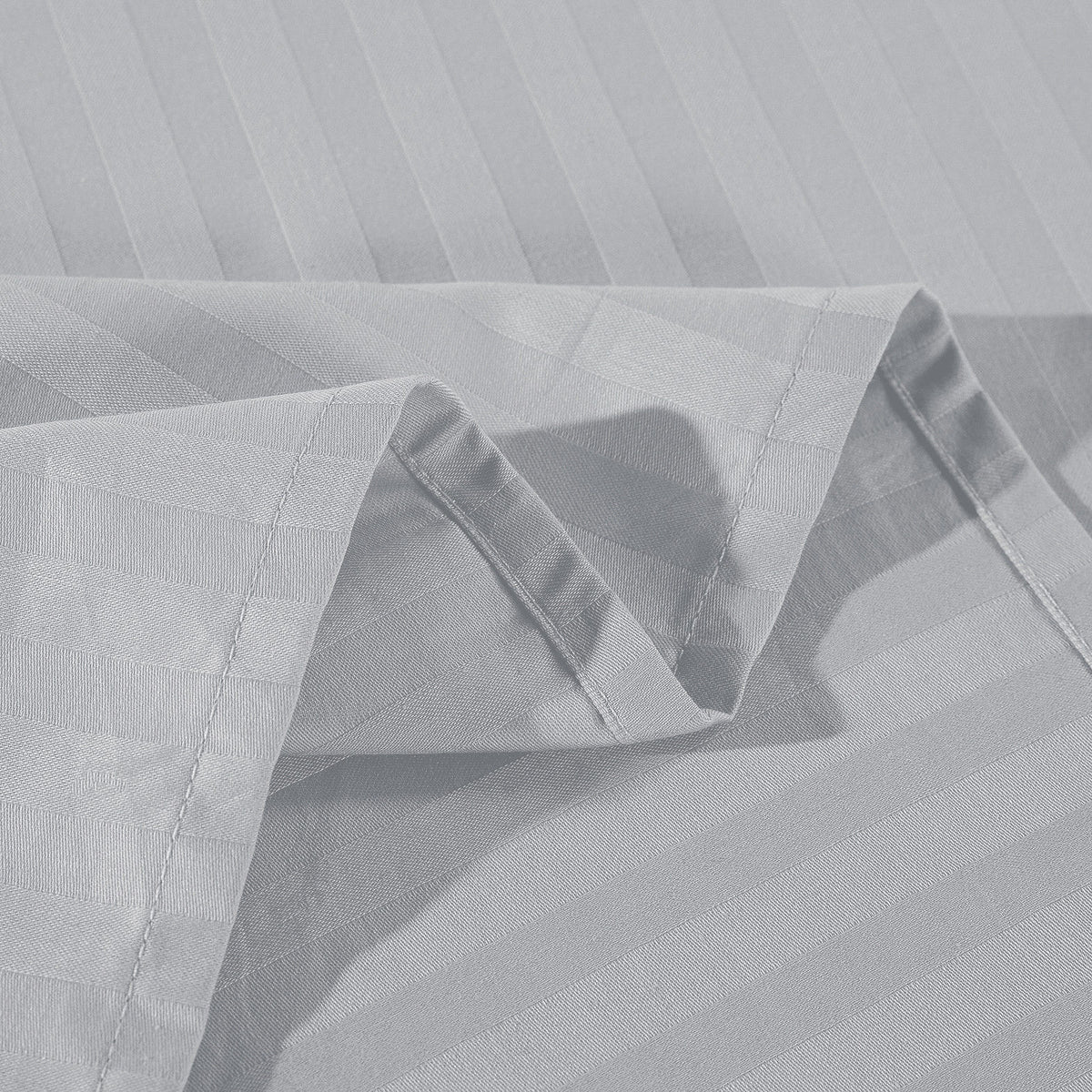 Kensington 1200 Thread Count 100% Egyptian Cotton Sheet Set | Stripe Hotel Grade | Queen | Silver