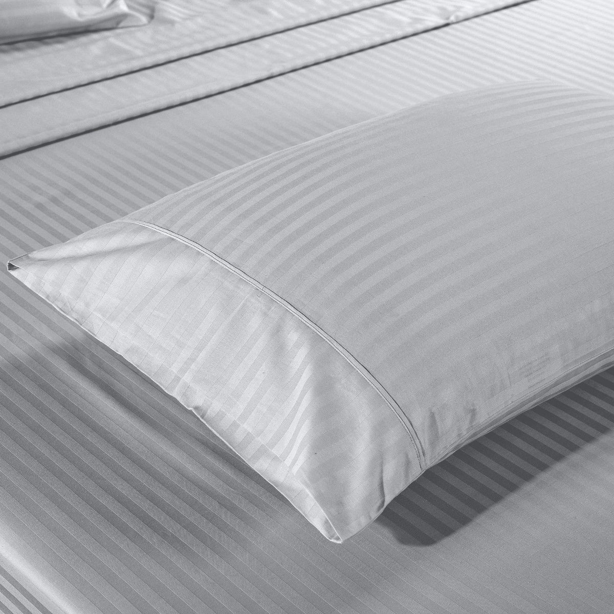 Kensington 1200 Thread Count 100% Egyptian Cotton Sheet Set | Stripe Hotel Grade | King | Silver