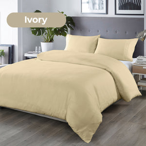 Bamboo Blended Quilt Cover Set | 1000TC Ultra Soft Luxury Bedding | Double - Ivory