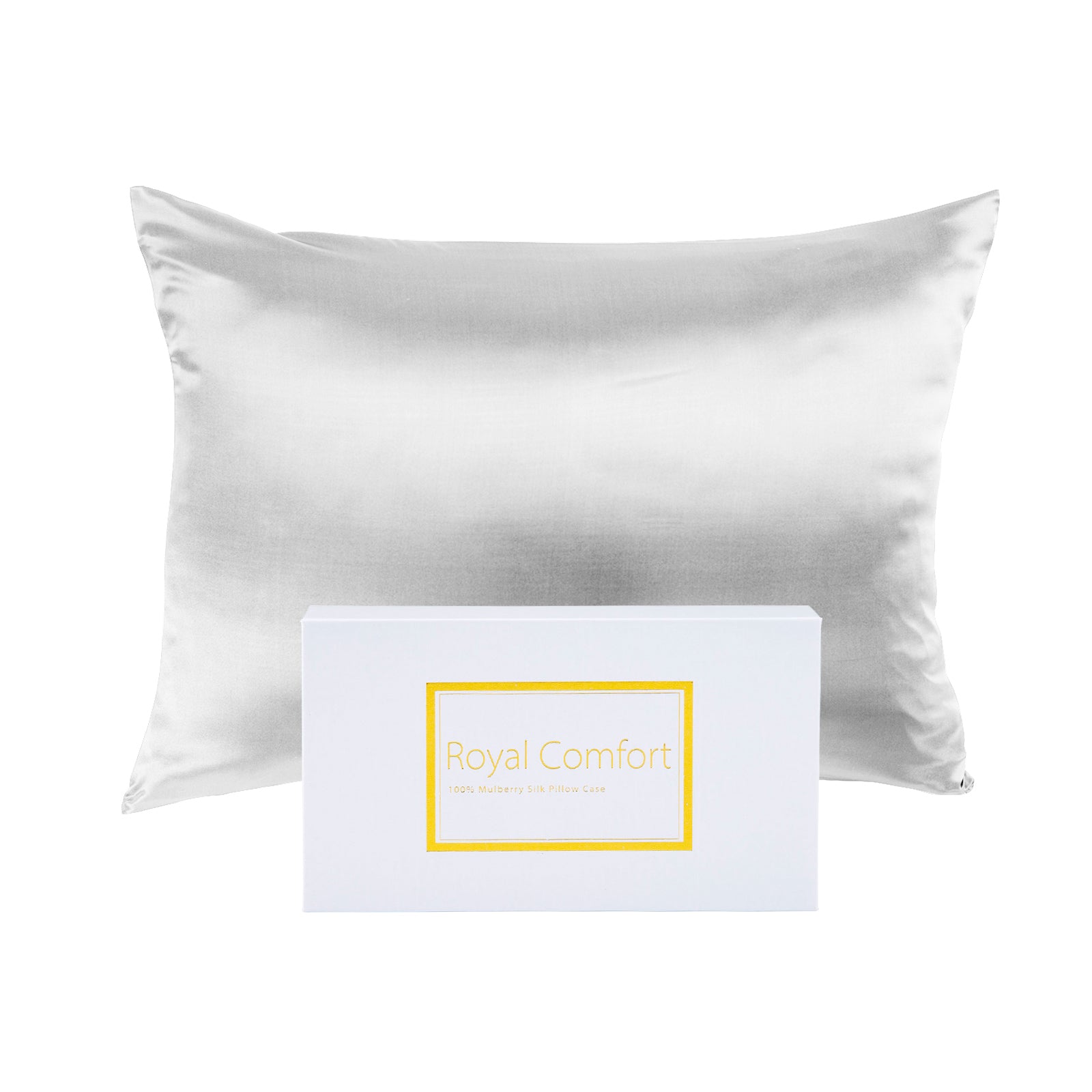 Pure Silk Pillow Case | 100% Mulberry Silk | Hypoallergenic | Silver