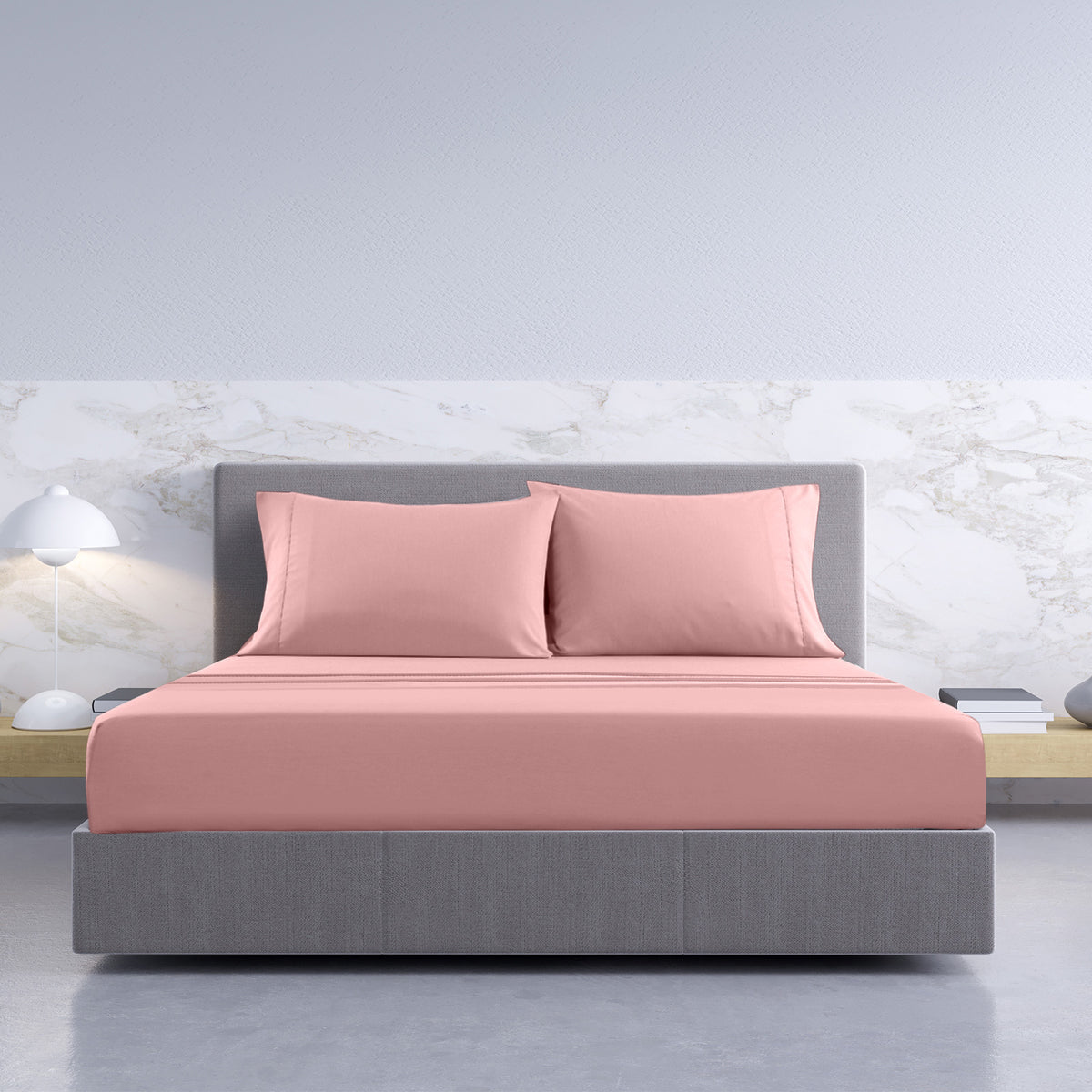 1000TC Hotel Grade Bamboo Cotton Sheets | Pillowcases Set | Ultrasoft | King | Blush