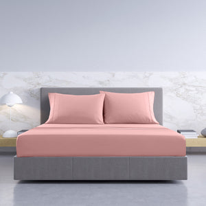 1000TC Hotel Grade Bamboo Cotton Sheets | Pillowcases Set | Ultrasoft | King | Blush