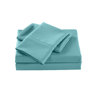 2000 Thread Count Bamboo Cooling Sheet Set | Ultra Soft Bedding | King | Aqua