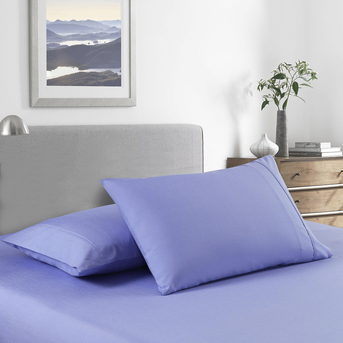 2000 Thread Count Bamboo Cooling Sheet Set | Ultra Soft Bedding | Single | Mid Blue
