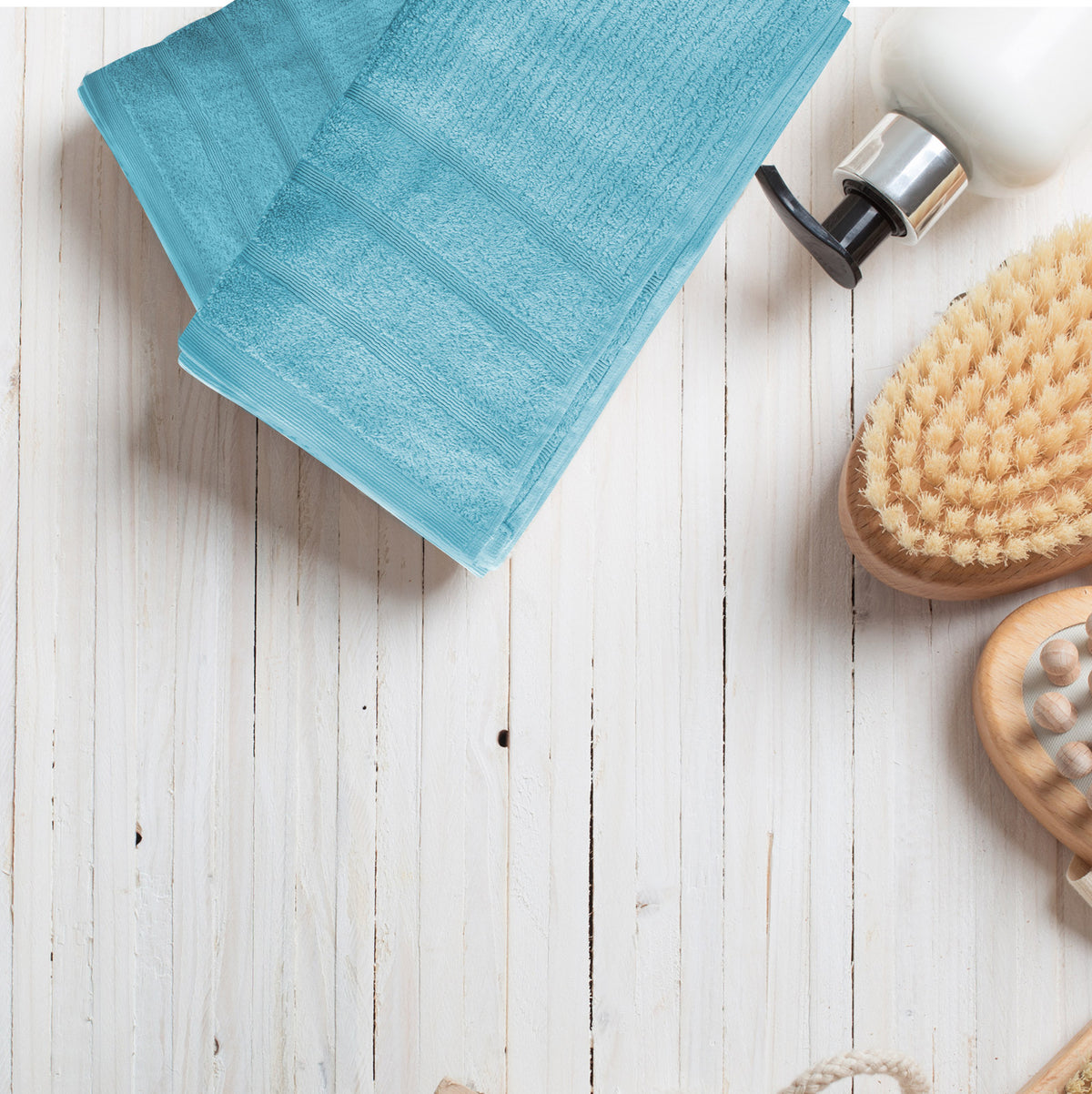Eden Egyptian Cotton 600GSM 8-Piece Luxury Bath Towels Set | Aqua