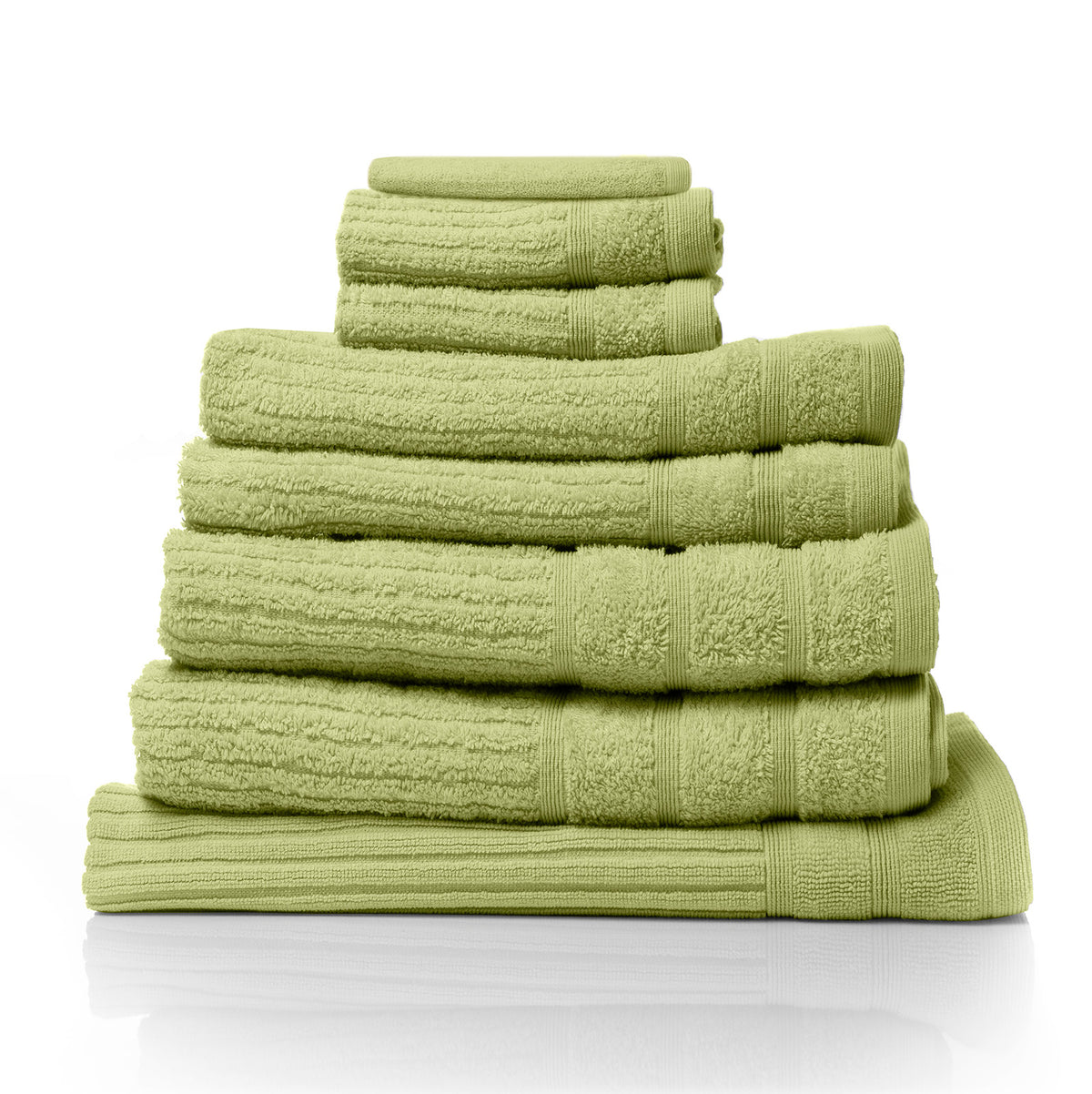 Eden Egyptian Cotton 600GSM 8-Piece Luxury Bath Towels Set | Spearmint
