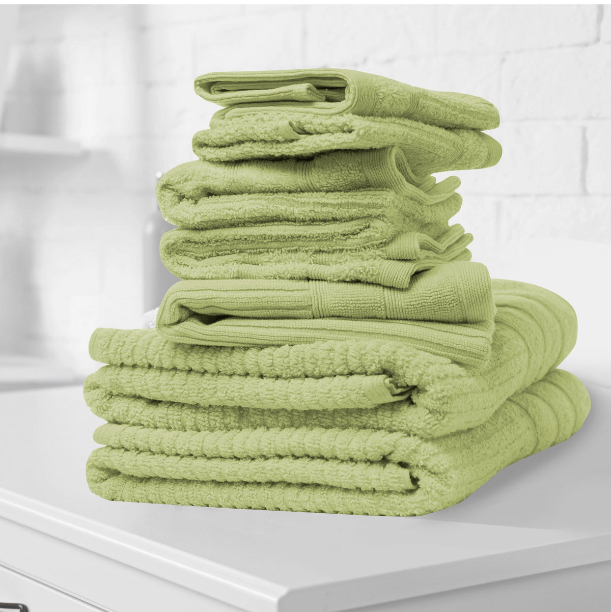 Eden Egyptian Cotton 600GSM 8-Piece Luxury Bath Towels Set | Spearmint