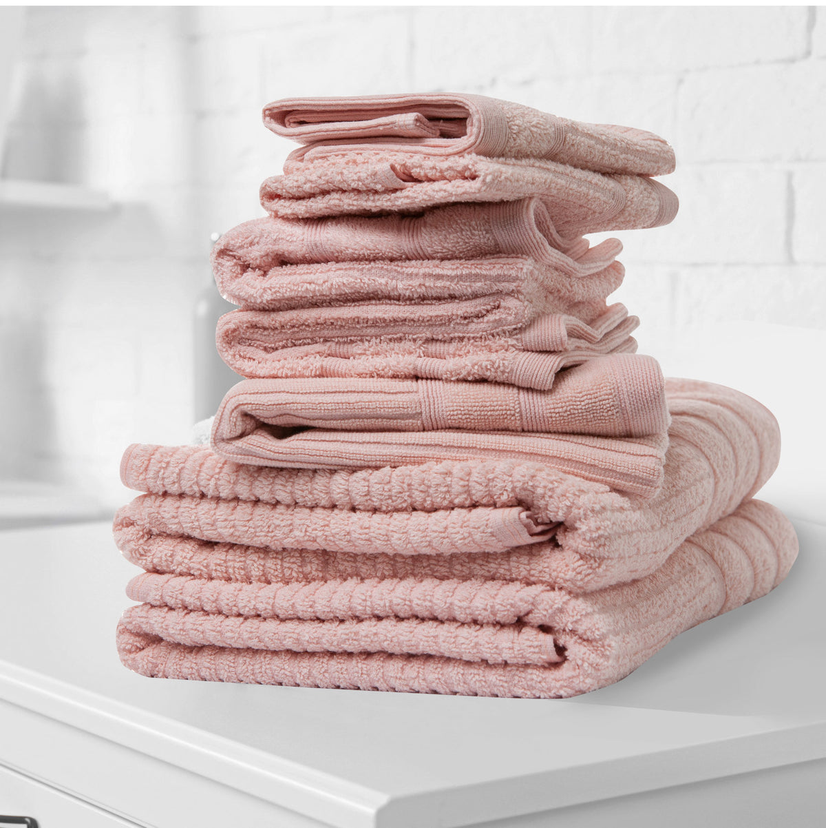 Eden Egyptian Cotton 600GSM 8-Piece Luxury Bath Towels Set | Blush