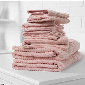 Eden Egyptian Cotton 600GSM 8-Piece Luxury Bath Towels Set | Blush