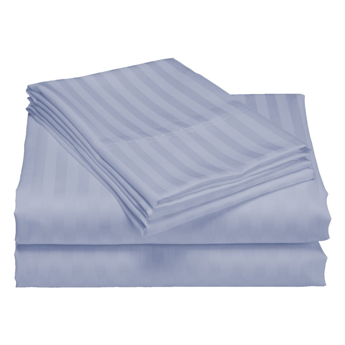 1200TC Quilt Cover Set | Damask Cotton Blend Luxury Sateen Bedding | King - Blue Fog