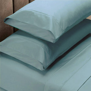 Renee Taylor 1500 Thread Count Pure Soft Cotton Blend | Flat & Fitted Sheet Set | King | Mist