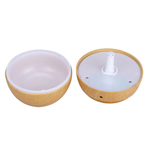 Ultrasonic USB Diffuser | 10 Aroma Oils | Humidifier | LED Light | 130ml | Light Wood