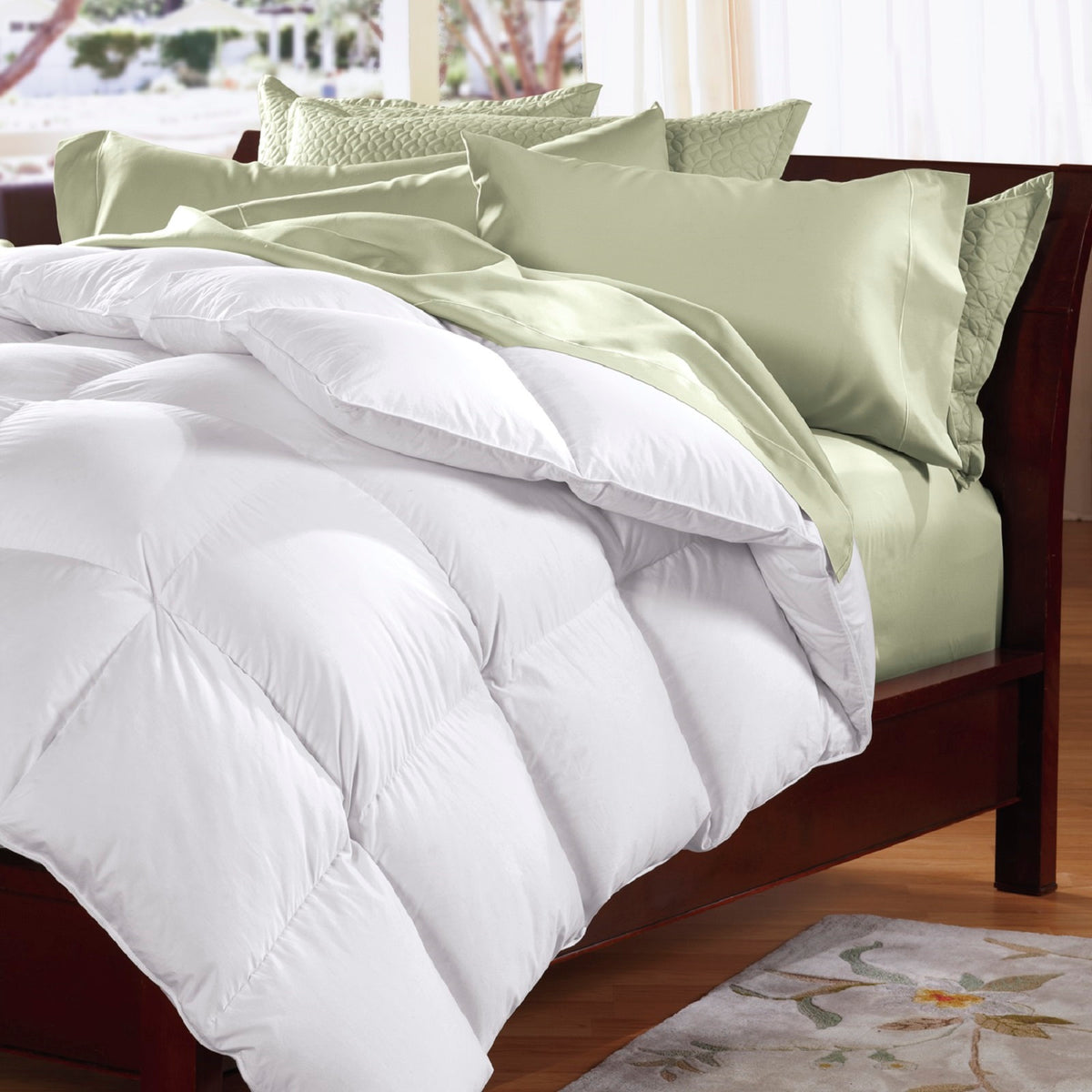 Goose Feather & Down Quilt 500GSM + Goose Feather & Down Pillows 2 Pack Combo | Queen | White