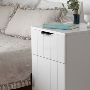 PORTO BEDSIDE TABLE | White | VJ Panel | Pull Black