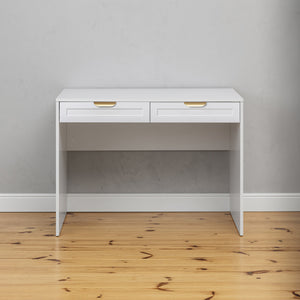 Odessa Desk | White | Hamptons Style | Pull Brass Handle