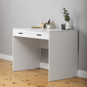 Odessa Desk | White | Hamptons Style | Oval Black Handle