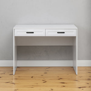 Odessa Desk | White | Hamptons Style | Oval Black Handle