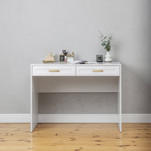 Odessa Desk | White | Hamptons Style | Oval Brass Handle