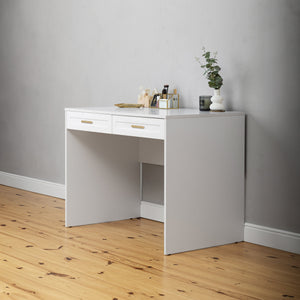 Odessa Desk | White | Hamptons Style | Oval Brass Handle