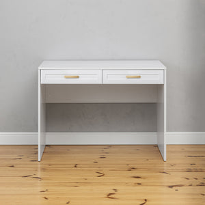 Odessa Desk | White | Hamptons Style | Oval Brass Handle