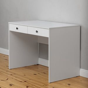 Odessa Desk | White | VJ Panel | Round Black Handle