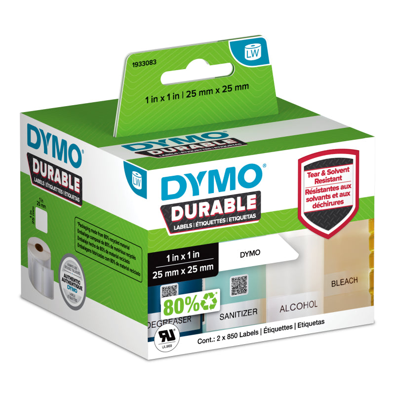 DYMO LW Durable MP Label | 25x25mm | Compact & Reliable