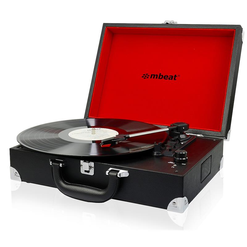 Retro Briefcase-Style USB Turntable Recorder | Portable Vinyl Player
