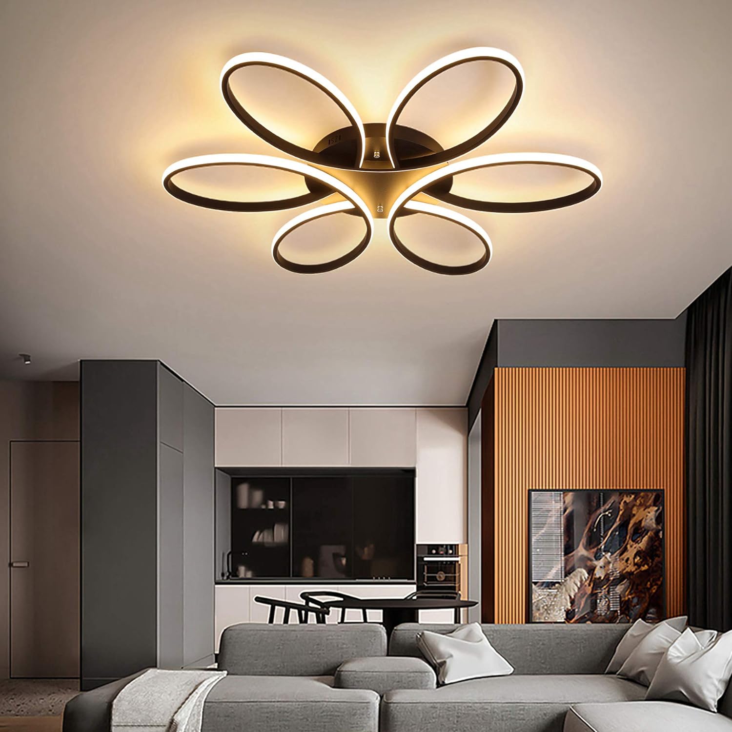 Modern LED Chandelier Light Fixture (90 cm) | Contemporary, Elegant Design