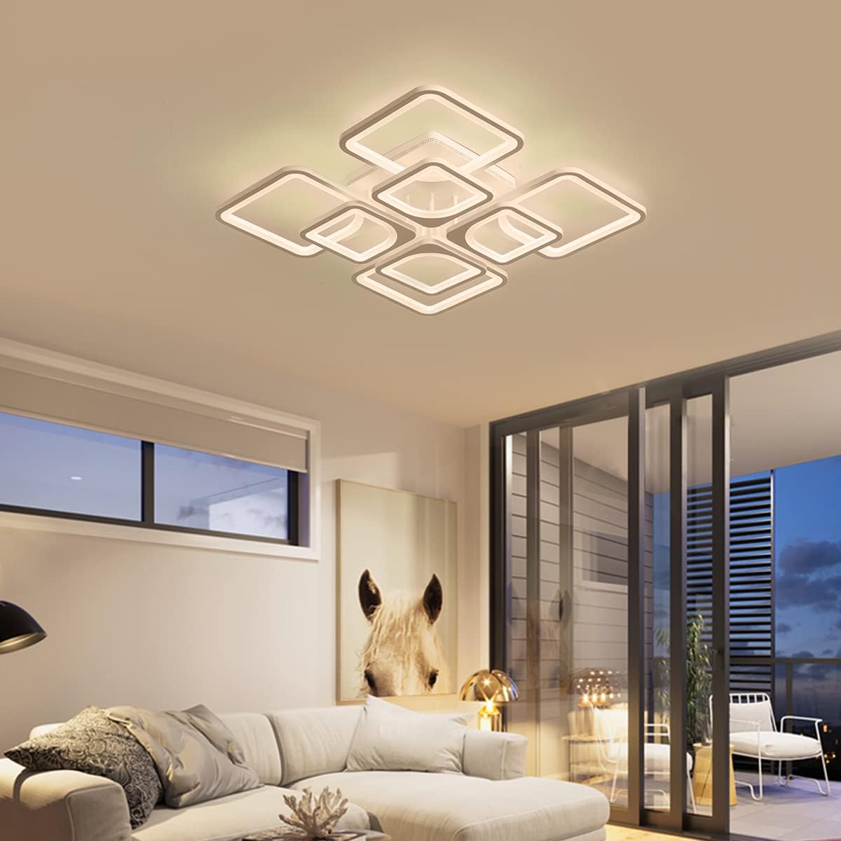 Modern LED Ceiling Light Dimmable with Remote Control | Adjustable Brightness and Convenient Remote