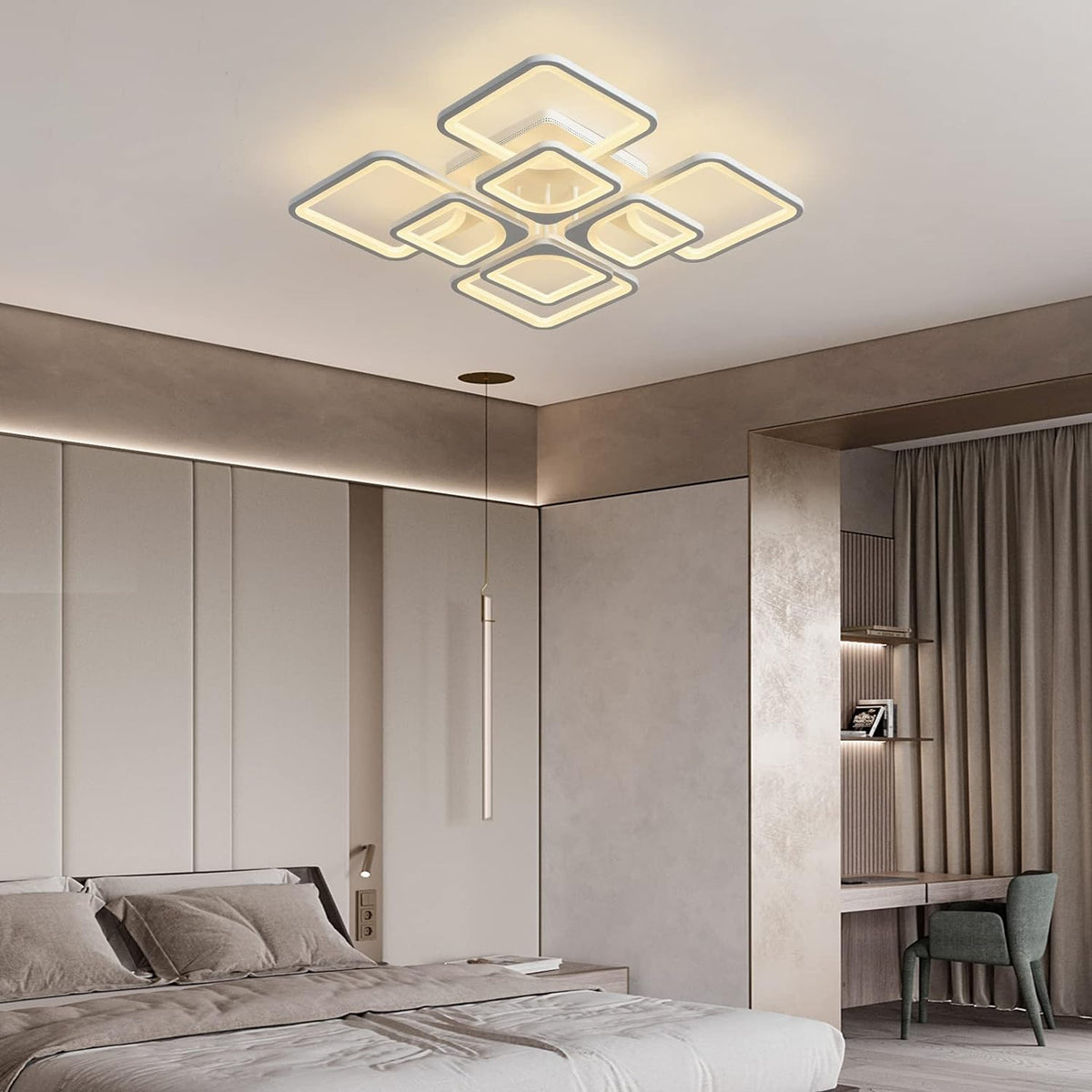 Modern LED Ceiling Light Dimmable with Remote Control | Adjustable Brightness and Convenient Remote