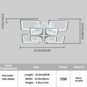 Modern LED Ceiling Light Dimmable with Remote Control | Adjustable Brightness and Convenient Remote