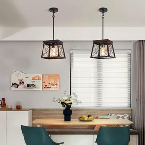 Farmhouse Pendant Light Rustic Lantern Chandelier | Black, Vintage Industrial Design