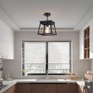 Farmhouse Pendant Light Rustic Lantern Chandelier | Black, Vintage Industrial Design