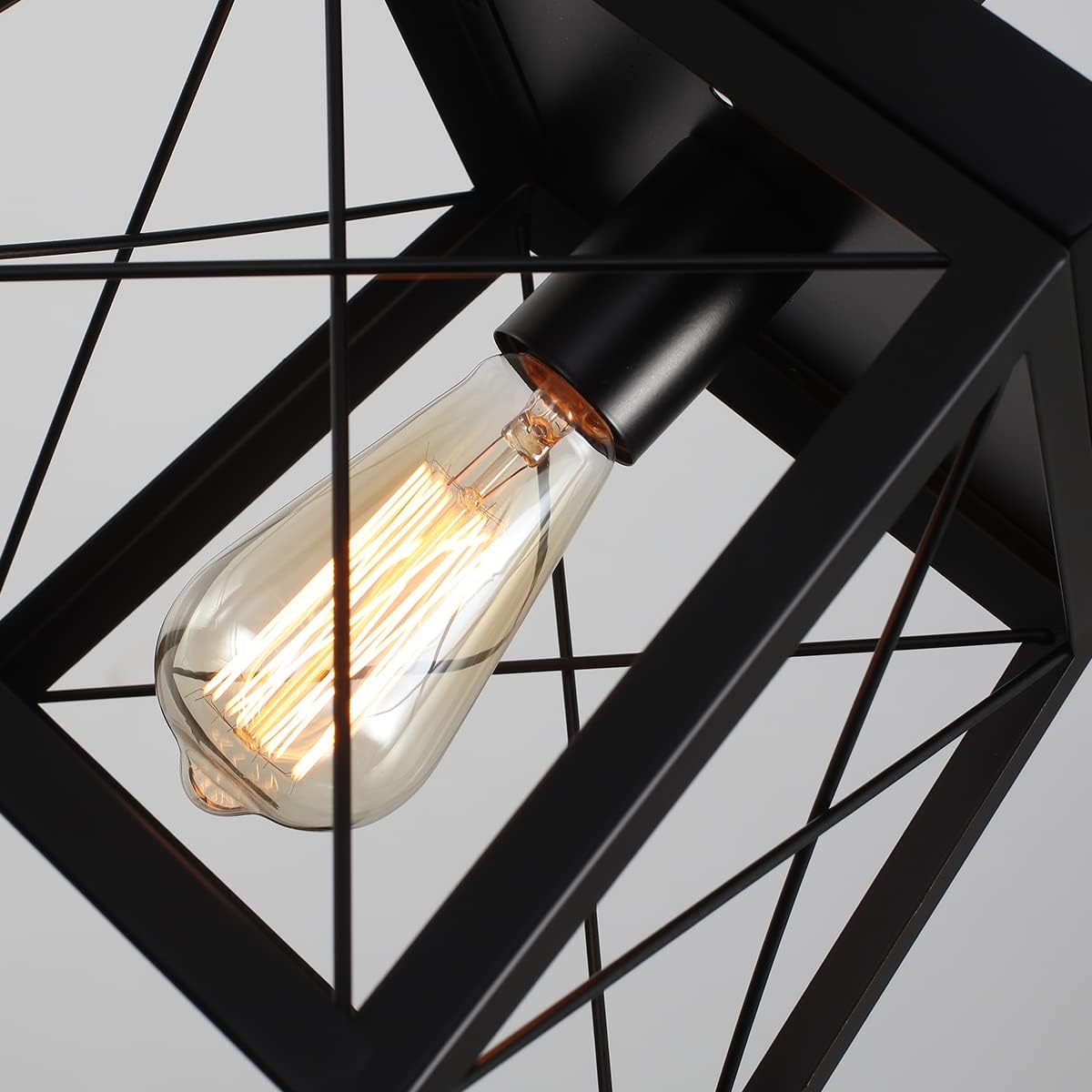 Farmhouse Pendant Light Rustic Lantern Chandelier | Black, Vintage Industrial Design