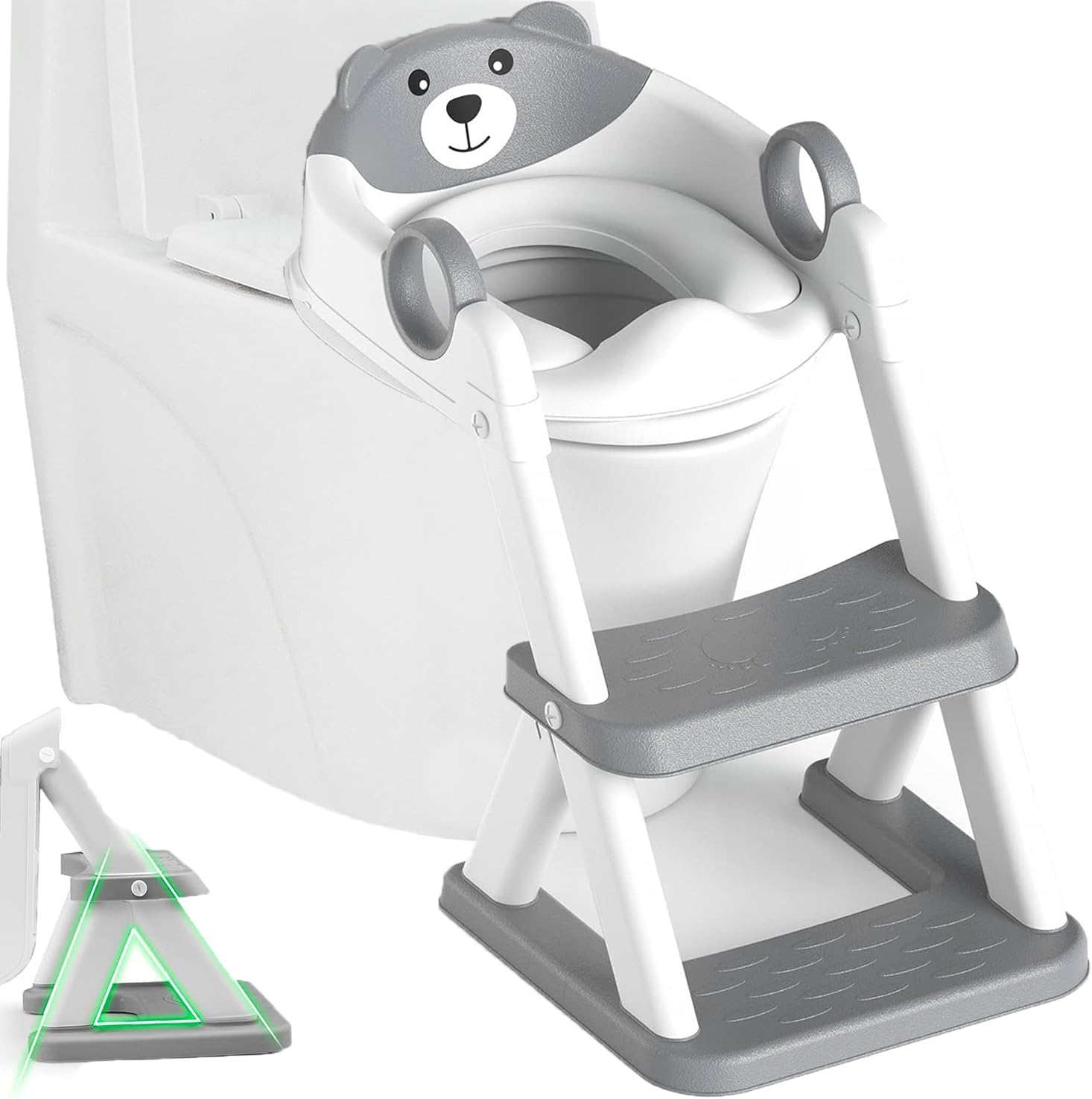 Potty Training Seat Ladder | Kids Boys Girls | Grey