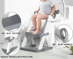 Potty Training Seat Ladder | Kids Boys Girls | Grey