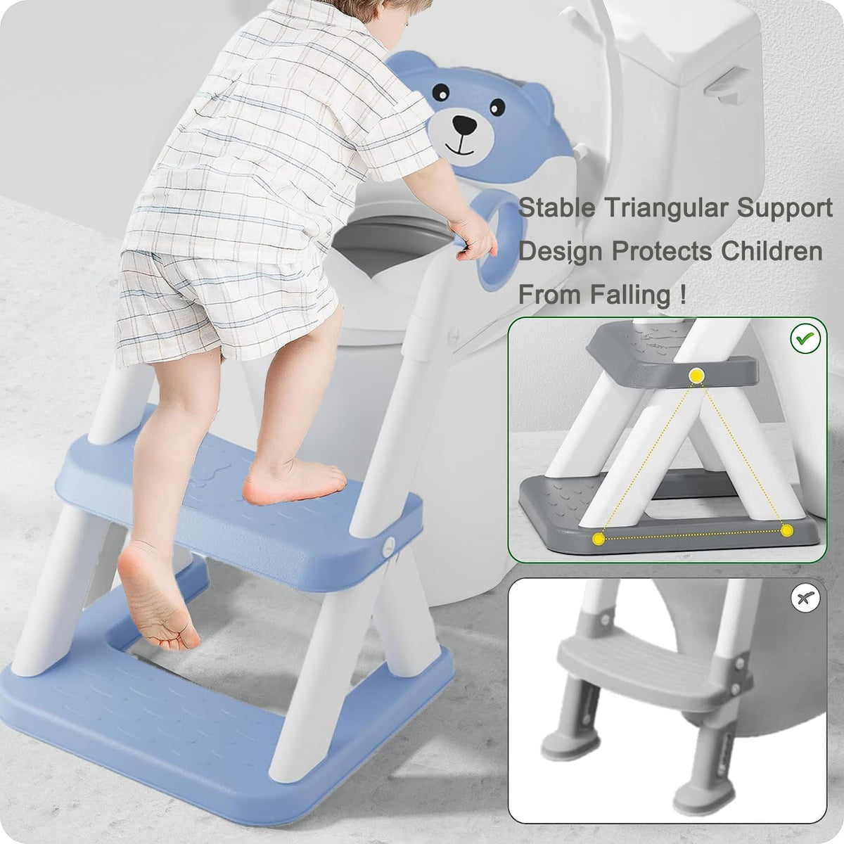 Potty Training Seat Ladder | Kids Boys Girls | Blue
