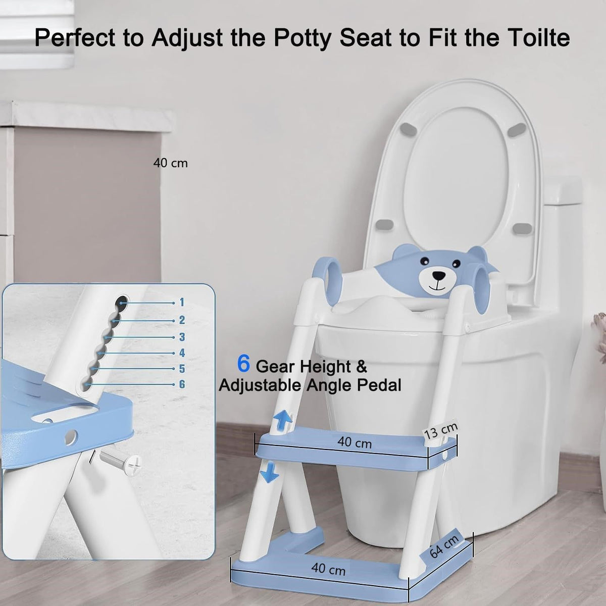 Potty Training Seat Ladder | Kids Boys Girls | Blue