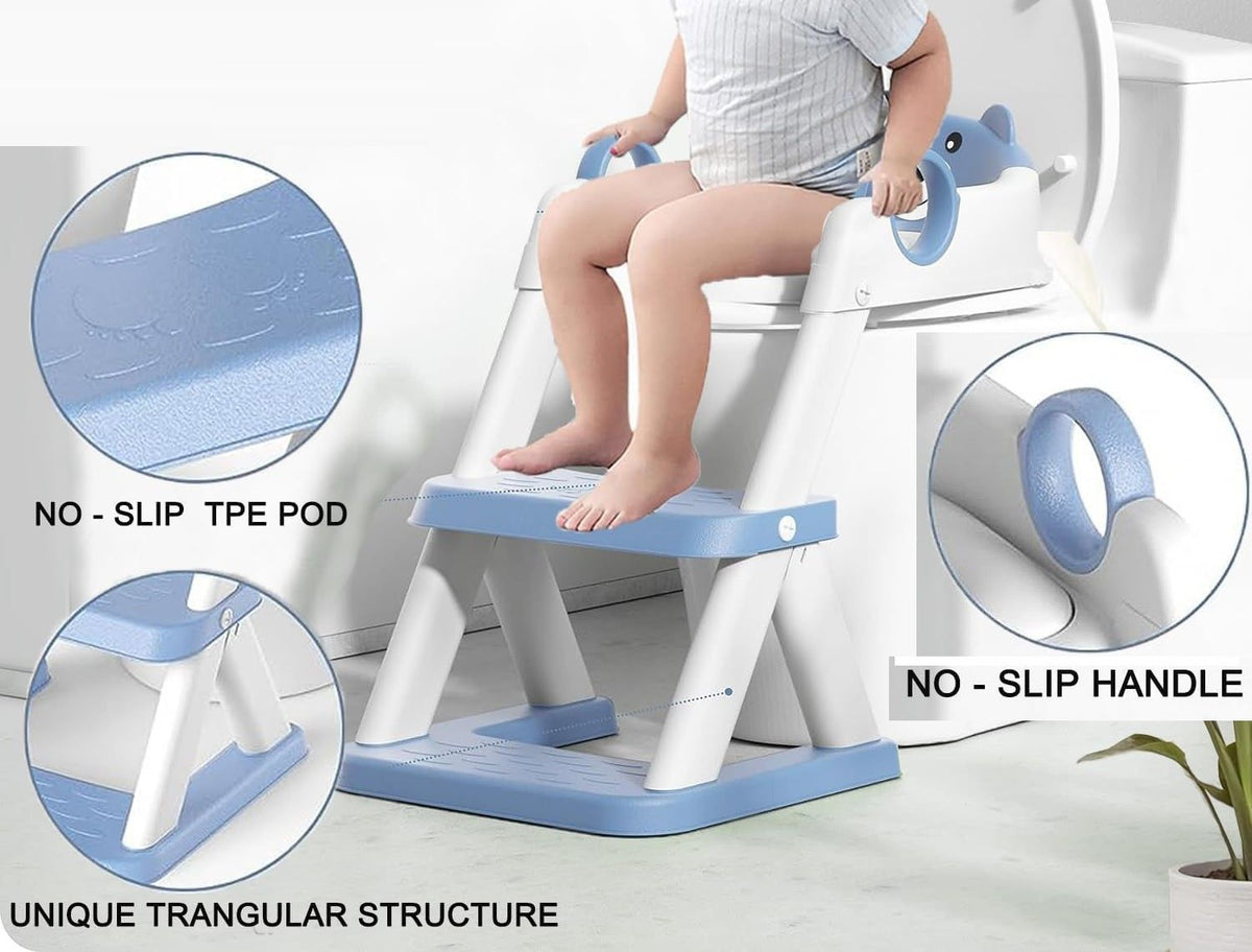 Potty Training Seat Ladder | Kids Boys Girls | Blue