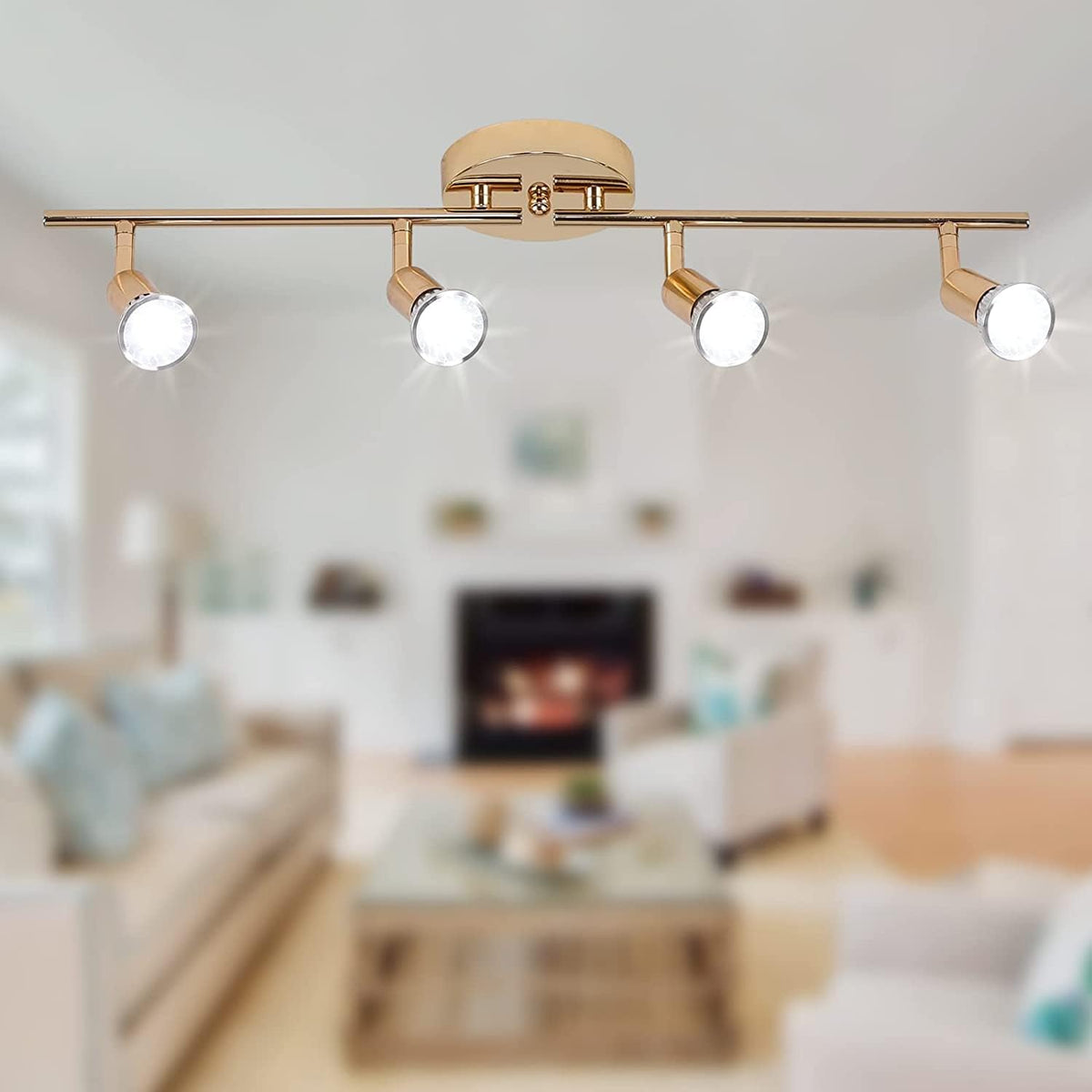 Modern 4-Light Track Lighting Kit LED | Gold, Contemporary Design