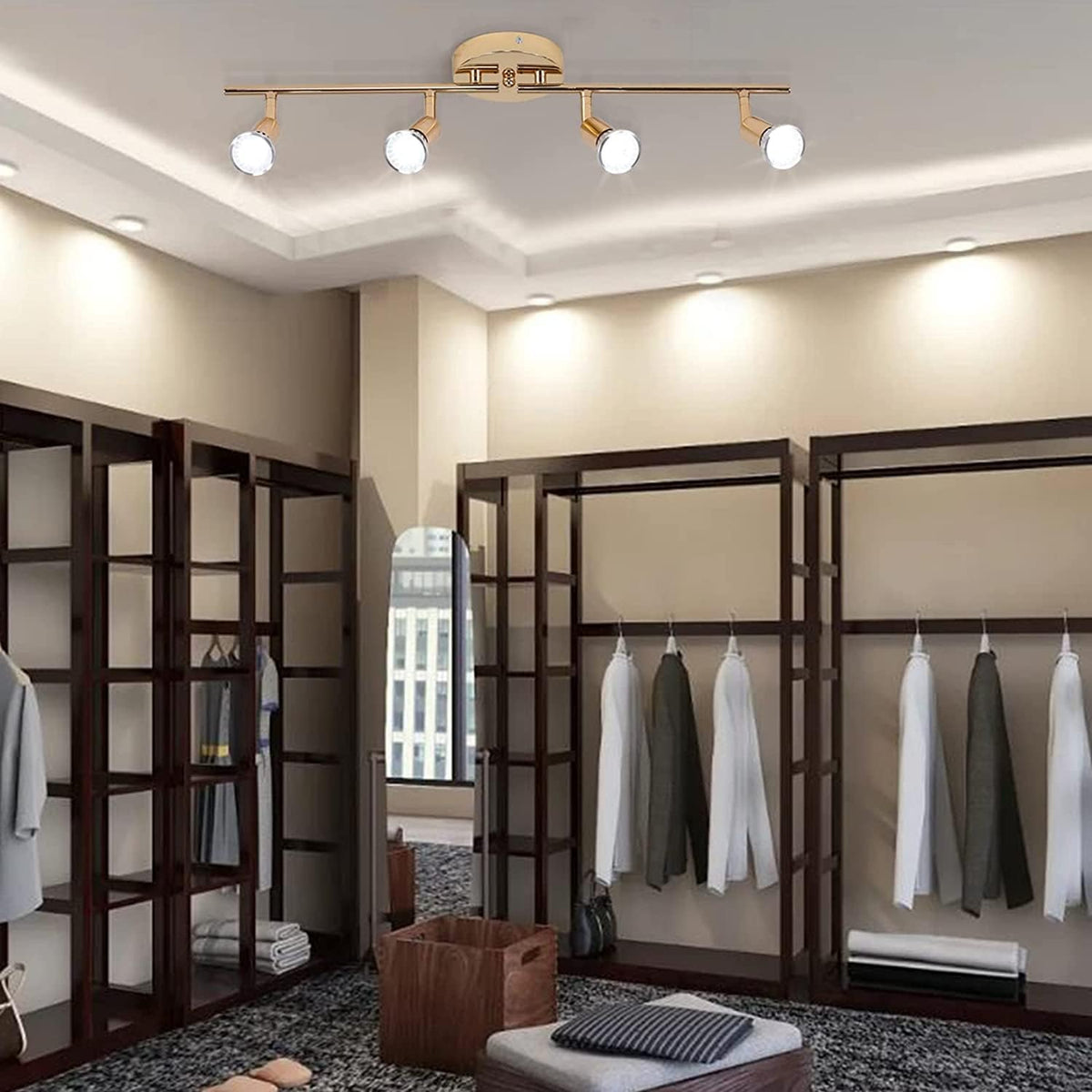 Modern 4-Light Track Lighting Kit LED | Gold, Contemporary Design