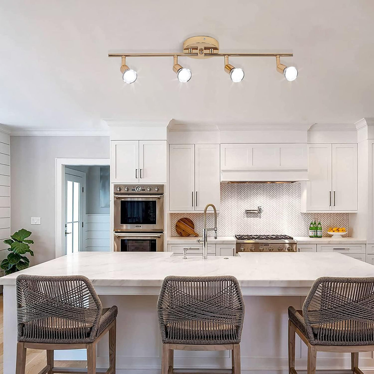 Modern 4-Light Track Lighting Kit LED | Gold, Contemporary Design