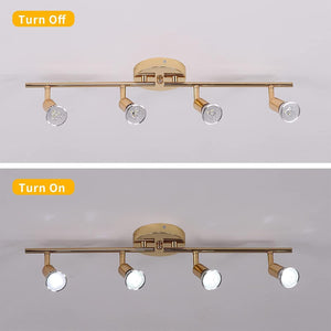 Modern 4-Light Track Lighting Kit LED | Gold, Contemporary Design