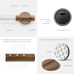 Motion Sensor Wall Light Indoor | LED Rechargeable, 2pcs, Energy-Saving