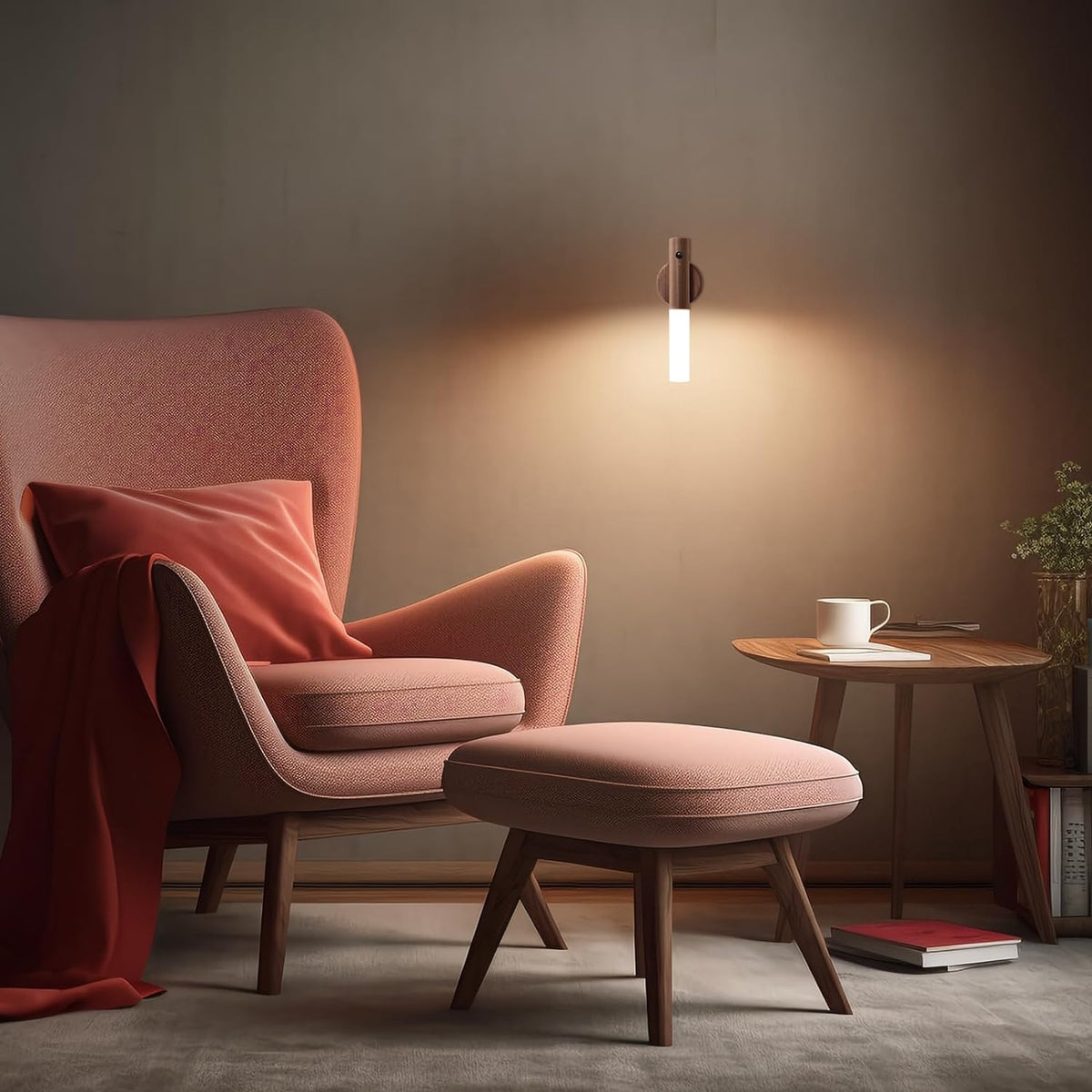 Motion Sensor Wall Light Indoor | LED Rechargeable, 2pcs, Energy-Saving